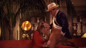 Big dick husband in a tuxedo fuck hard his whore hot wife after party