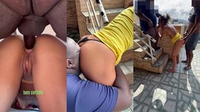 parte 1 - outra resenha: piscina, cafofo e dois negoes carcando a belinha com direito a dp e uma piroca enorme arrombando o cu da hotwife. tudo na frente do corno