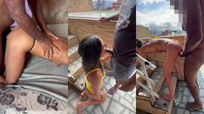 parte 1 - outra resenha: piscina, cafofo e dois negoes carcando a belinha com direito a dp e uma piroca enorme arrombando o cu da hotwife. tudo na frente do corno