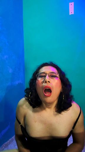 Tgirl in lingerie and mini skirt