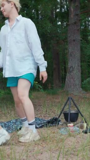 RIM4K. Swap wives, mutual rimming and anal fuck in the forest   Clip 1