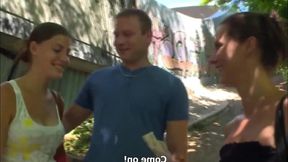 Czech couple gets seduced by a big dick and gives amazing blowjob