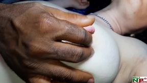 Hot amateur babe creampied by big black cock