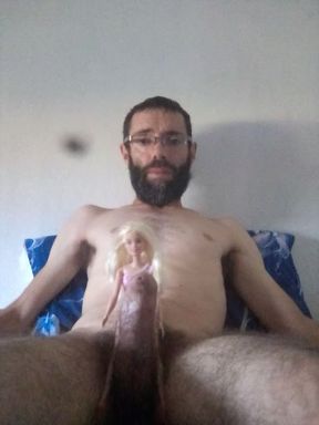 Big tits doll on her penis