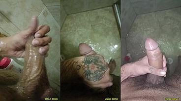 FANS EXCLUSIVE Big Uncut Cock Solo POV Jerk and Cumshot In The Shower