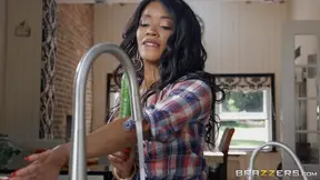 Ebony Bombshell Kiki Minaj Gets Hardcore Kitchen Ass Fucked Deeply