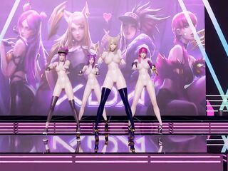 [MMD] GirlsDay - something Nude Vers. Ahri Akali Evelynn Kaisa 3D Uncensored Nude Dance