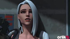 ashe & d.va overwatch 3d porn - deepthroat assist, wild double penetration & anal fuck with big black dick