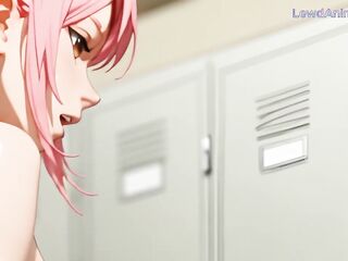 shemale hentai cutie screws gym hotty large butt unfathomable anal in locker room and cums hard with biggest jock