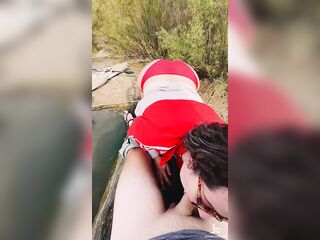 We discovered the ideal spot to smoke - this guy made me cum and I deepthroated his weenie as a thank u