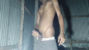 Hot boy smoking and show her big cock