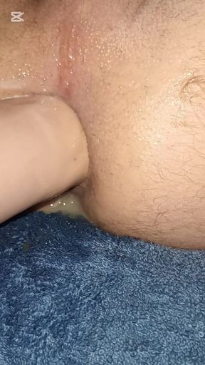Fisting my husband, deep fucking anal and cum