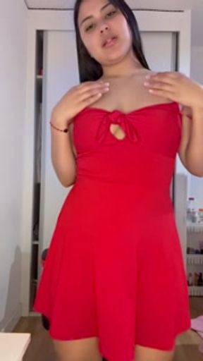 cute 18 year old Venezuelan girl dances while she undresses to masturbate