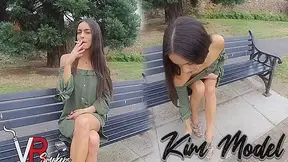 Kim Model - Park Bench; Softcore with Hot Pornstar