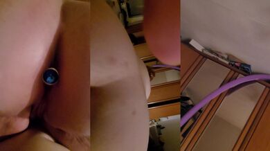 Reiten und Anal Plug im Arsch