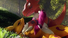 Renamon And Guilmon They Play Tag And Then Get A Prize