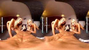 Let horny VR cum lovers Karol Lilien & Nikky Dream swallow your dick in POV