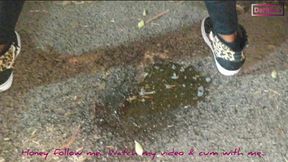 The kinky slut queen "Dark Dea" in peeing outdoor compilation