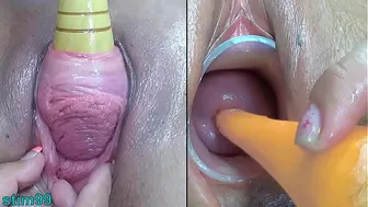 Lesbians Milf Peehole Penetration & Fucking with vegetables