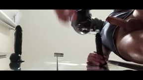 MILF Takes a Dildo in Her Mouth While Getting Fucked