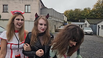 SCARY PORN MOVIE, 5 girls Halloween Party, Alice Maze, Irogenia, Lyna Jade, Coquette &amp_ Lety Howl Lesbian Anal Orgy [EPISODE 1]