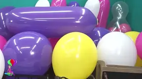 Amber Pops HUGE Balloons