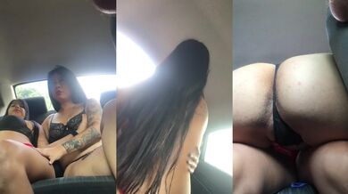 College girls ride my car fingers slipping in wet teen pussy