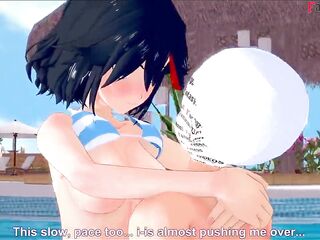 Ryuko Matoi sex on the pool - Killlakill