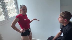 Chubby amateur babe snatches DP'd while boyfriend watches
