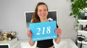 Czech teen at her first casting