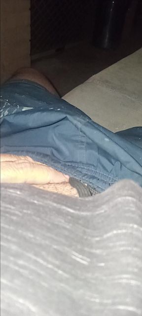 Stroking my small uncut maori boy cock outside