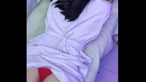 Fucked by stepbrother while stepdad's away; young Latina with small tits gets penetrated