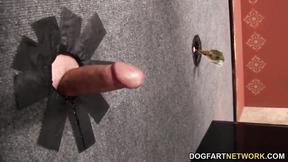 ”Gloryhole tart Maserati fucking a white prick”