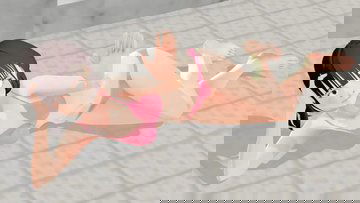 Toyota Nono Animation woman shakes her huge juggs with pink swimsuit.【hentai】
