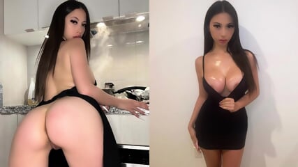 Busty Asian model gets pounded by a thick black cock
