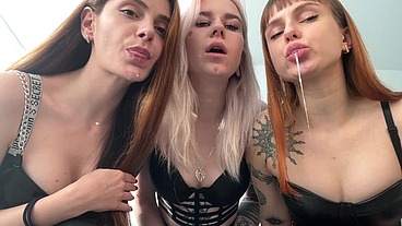 Agata, Kira And Sofi - Triple POV Spitting And Verbal Humiliation