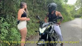 My Ex-Wife's Hot Biker Lover Convinces Me to Get Down in a Desolate Stretch of Road