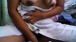 Busty Malaysian bitch fingers her snatch in webcam solo clip