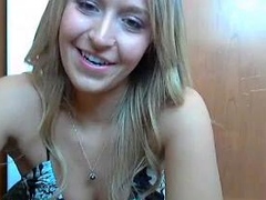 Wild blonde teen LIBRARY deep toying pussy on webcam