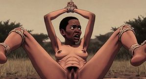 Ebony African Beauty Bound in Wild Savanna - Fear &amp; Intense Arousal