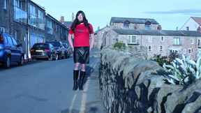 crossdressed oudoors in Seahouses Northumberland