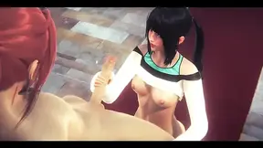 Hentai Uncensored - Yumiko Plays with Two Friends and Jerks off and Gets Fucked by Both of Them in a Church - Japanese Asian Man