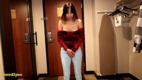 interview with wetter annalyne while peeing jeans