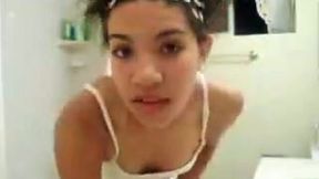 Small tittied Latina hoe is stripping and dancing seductively