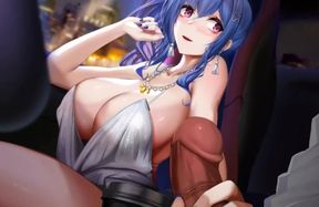 Horny Blue Haired Girl Seduce Driver