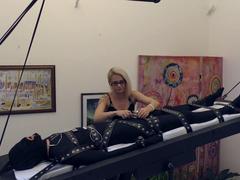 Blowjob and handjob from slutty amateur blonde