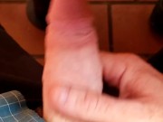 Playing with floppy dick in public