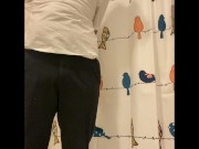 Hot, young tattooed guy jerks off in the shower and fingers his ass