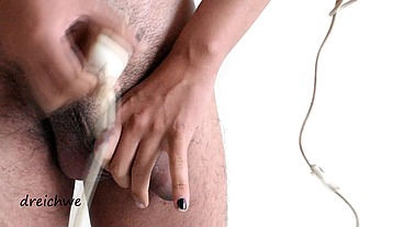 Penis hair removal with several hairs