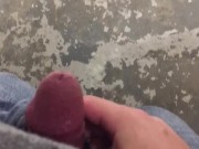 Quick cumshot in the park bathroom